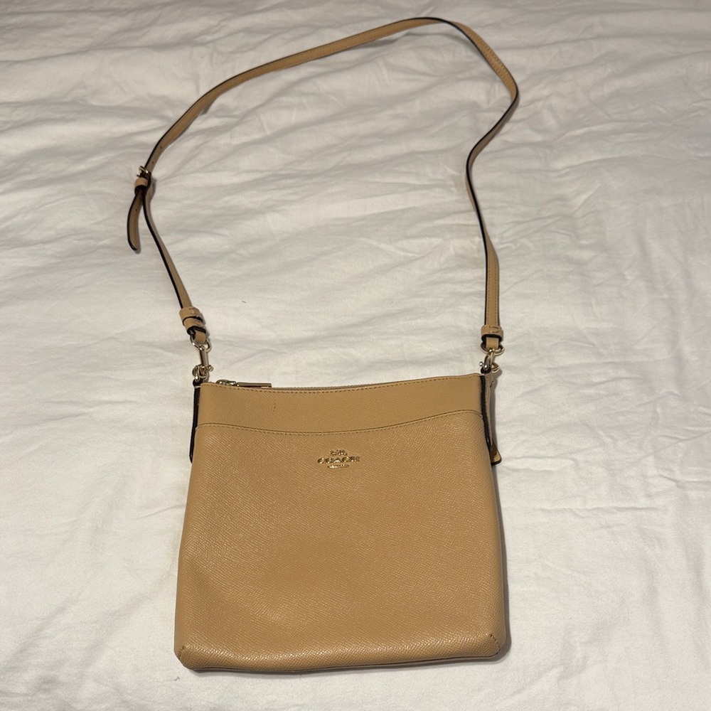 Coach Beige Leather Crossbody Bag
